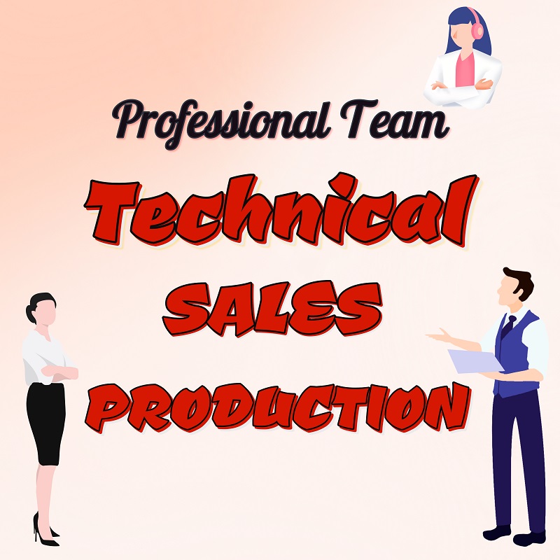 Professional Team: Technical, Sales and Production Team